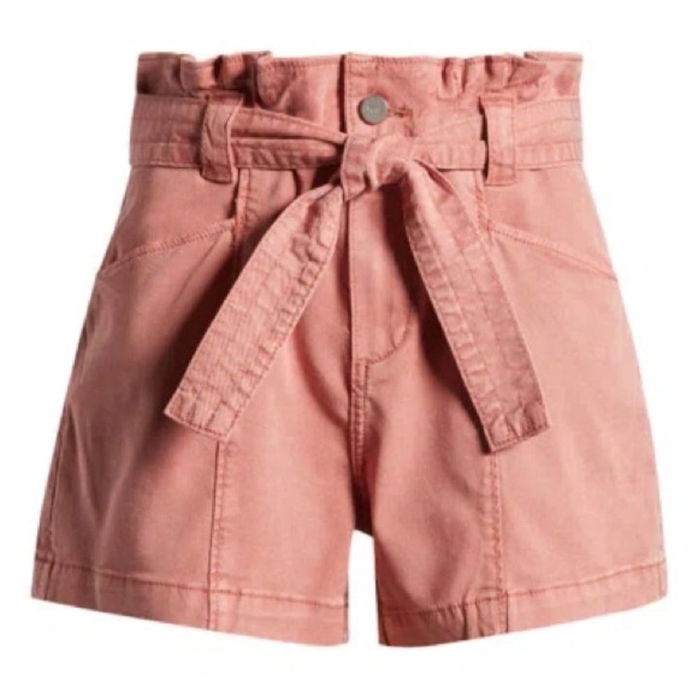 💗 NWT 💗 PAIGE High Waist Pink Anessa Paperbag Shorts Sz 29 💗